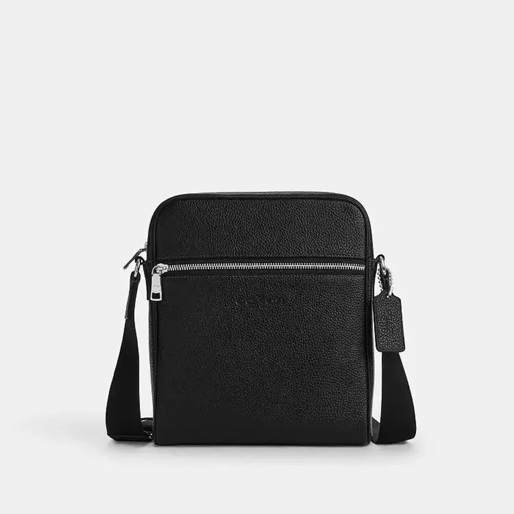 NWT COACH Tristan Crossbody Bag 22 Silver/Black Refined pebble leather CES87
